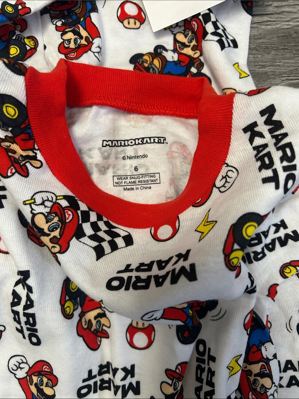 Nintendo Super Mario Kids Pajama Set - White with Red Accents - Picture 2 of 2